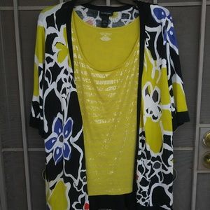 Knit Jacket with sequin Tank